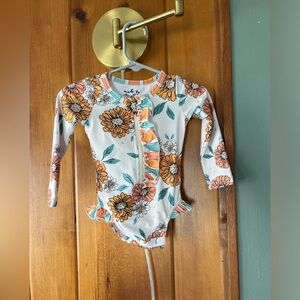 Made by Molly Floral One-Piece Rash guard- Size 6-12 months